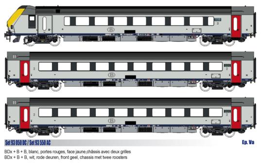 LS Models  3er Set Personenwagen I11 BDx+B+B SNCB, Ep.Va   DC 