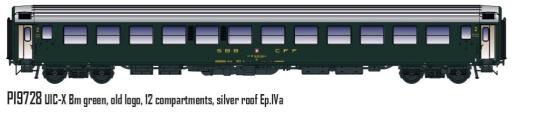 LS Models 1:87 Reisezugwg UIC-X RIC Bm 2'cl grün, altes Logo 