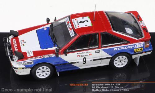 IXO 1:43 Nissan 200 SX - No.9 - Rallye Cote d Ivoire - H.Kirkland/R.NIxon - 1987 