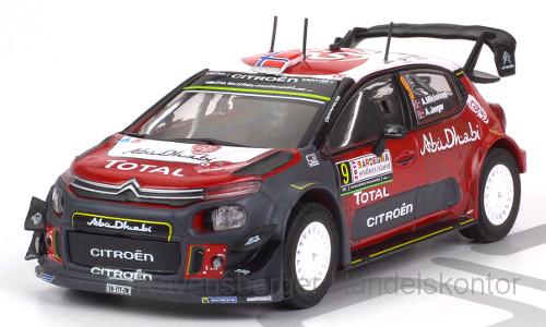 IXO 1:43 Citroen C3 WRC - No. 9 - Rallye WM Sardinien 2017  A.Mikkelsen/A.Synnev 