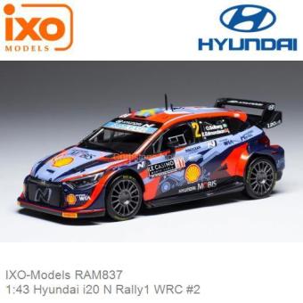 IXO 1:43 Hyundai i20 N Rally1, No.2, WRC, Rally Monte Carlo 