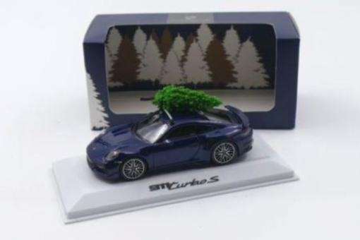 Minichamps 1:43 Porsche 992 Turbo S "Christmas" - blue met. 